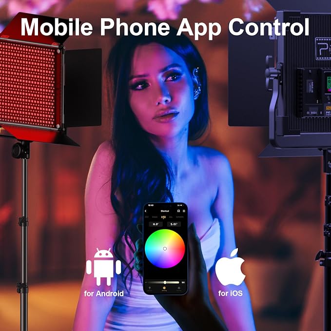 Pixel P45 RGB Photography Lighting Kit, 50W Professional LED Studio Lights - Image 5