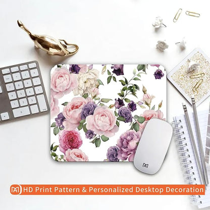 Square Mouse Pad Floral Roses, Personalized Premium-Textured Custom Mouse Mat - Image 6