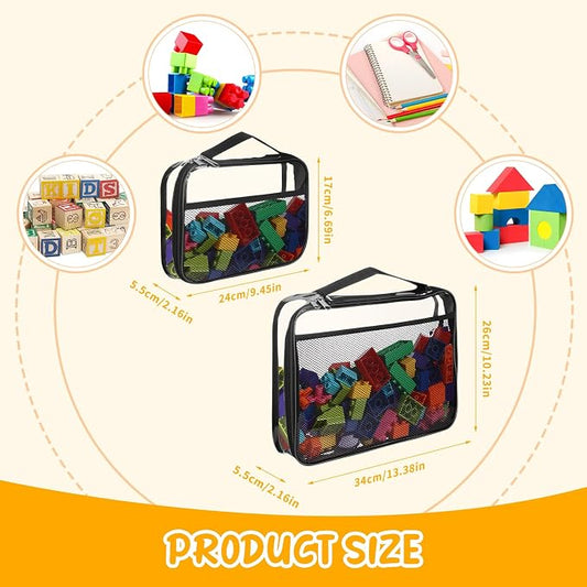 8 Packs Toy Storage Bags with Zipper, Reusable Clear PVC Board Game Storage - Image 2