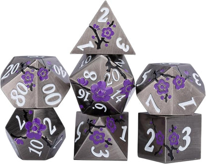 Black Metal DND Dice Set with Gift Case - Image 3