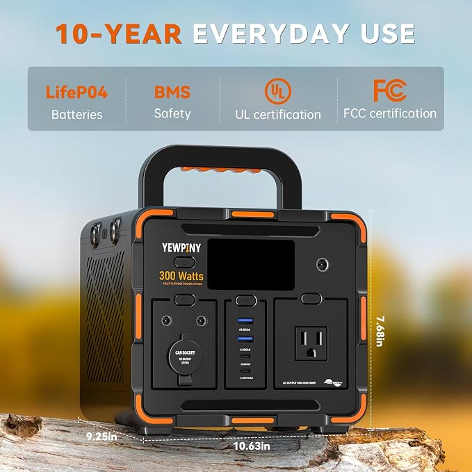 EM300 Portable Solar Station, 259Wh LiFePO4 Battery, 65W USB-C PD Fast Charging - Image 4