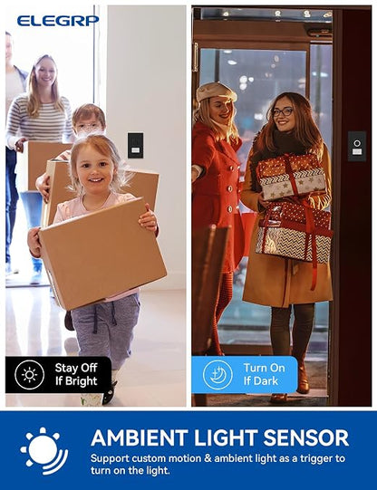ELEGRP Smart Motion Sensor Switch, 2.4GHz Wi-Fi Single Pole Light Switch Works - Image 7