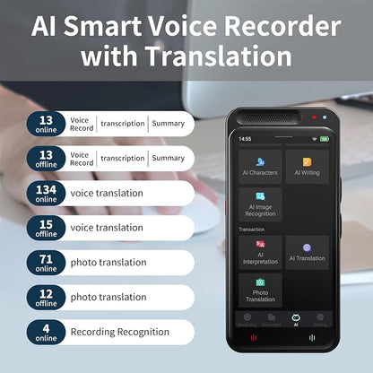 AI Voice Recorder with Playback, Digital Voice Recorder with AI Transcription - Image 2