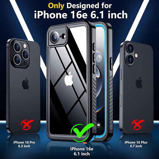 SPIDERCASE for iPhone 16e Case Waterproof, Built-in Screen & Camera Lens - Image 2