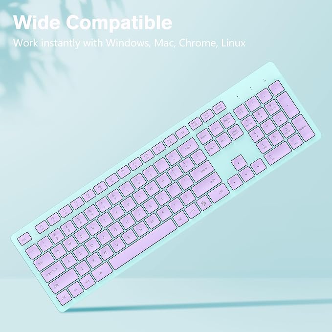 LeadsaiL Wireless Keyboard, 2.4GHz Full-Sized Ergonomic Computer Keyboard - Image 6