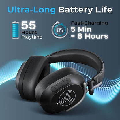 TREBLAB U5 - Hybrid Active Noise Cancelling Headphones Over-Ear, Deep Bass - Image 5