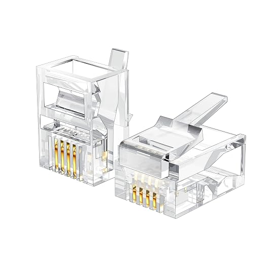 LanSenSu 25 Pack RJ11 Plug 6P4C Phone Modular Telephone Cord Connector Adapter by LanSenSu