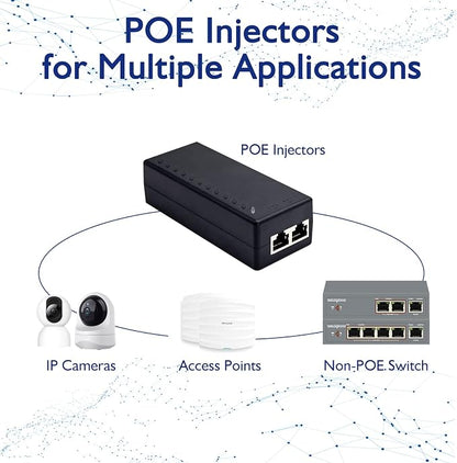 Gigabit PoE+ Injector Adapter - 30W 48V Power Over Ethernet Plus - - Image 8