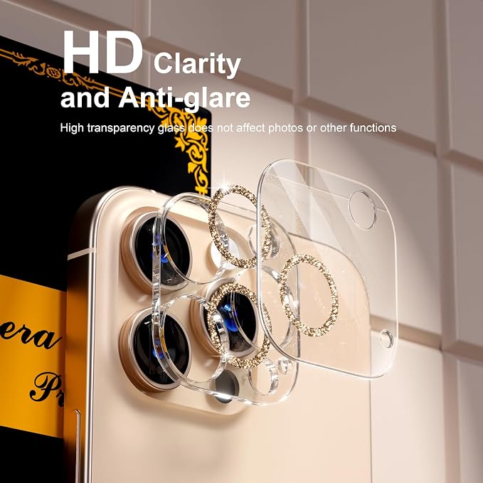 beuxece for 6 Pack iPhone 16 Pro/iPhone 16 Pro Max Camera Lens Protector 9H - Image 7