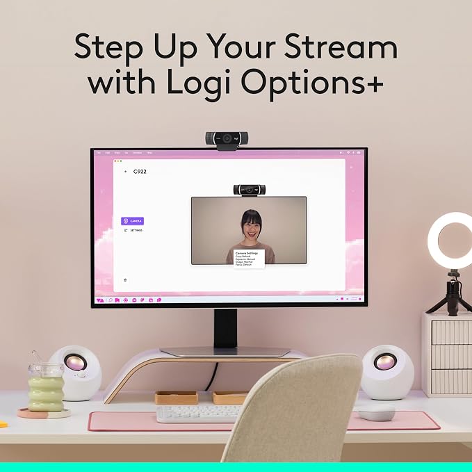 Logitech C922x HD Pro Webcam, Full HD 1080p/60fps Video, HD Light Correction - Image 9