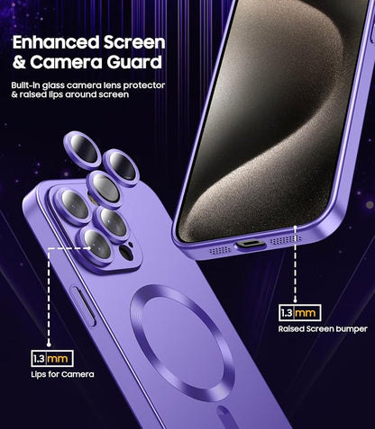 Magnetic for iPhone 15 Pro Case Slim Soft Silicone Bumper Shockproof Metallic - Image 3