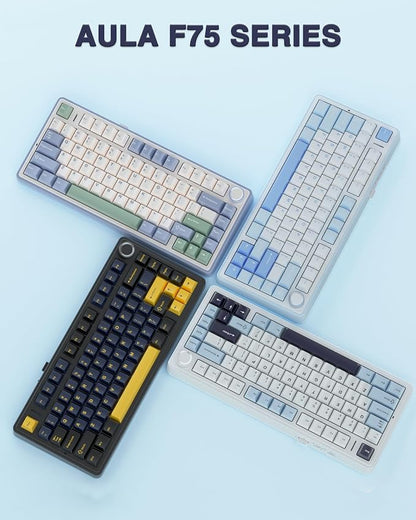 AULA F75 75% Wireless Mechanical Keyboard, Hot Swappable Creamy Keyboard - Image 9