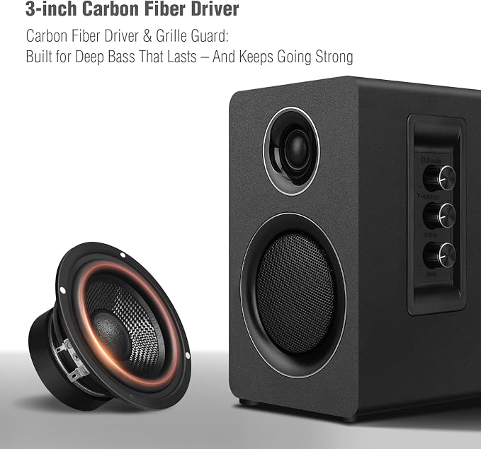 Computer Speakers for Desktop PC, Active Bookshelf Speaker - Image 2