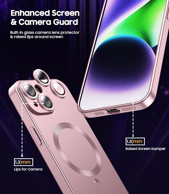 Magnetic for iPhone 14 Case Slim Soft Silicone Bumper Shockproof Metallic - Image 3