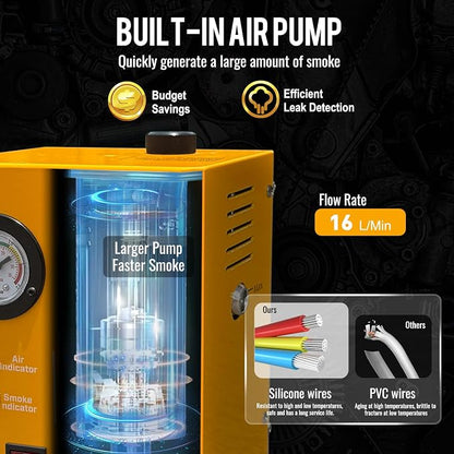 Smoke Machine Automotive Built-in Air Pump, Professional Smoke Leak Detector - Image 5