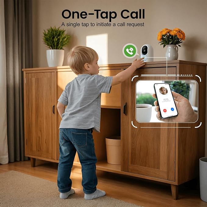 INFIYA 2K Indoor Camera-One-Touch Call Baby/Elderly Monitor Pet Camera 360° PTZ - Image 4