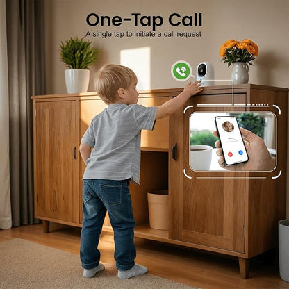 INFIYA 2K Indoor Camera-One-Touch Call Baby/Elderly Monitor Pet Camera 360° PTZ - Image 4