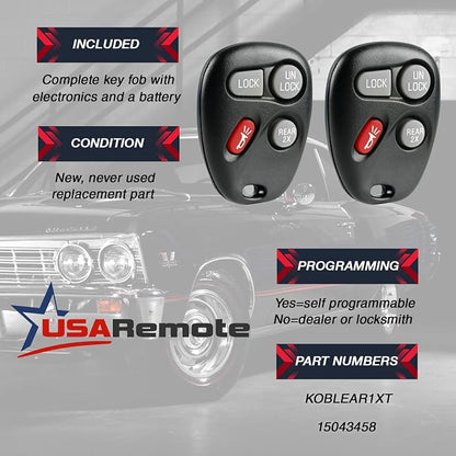 2 Keyless Entry Remote Key Fob - Image 3