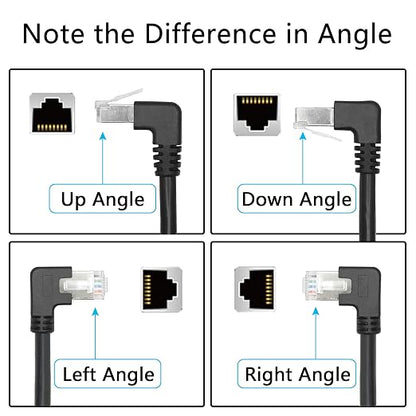 2Pcs 90 Degree Cat6 Ethernet Extension Cable 1FT, Left Angle RJ45 Male to - Image 2