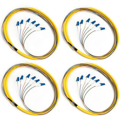4Pack LC UPC 6 Fibers OS2 Single Mode Bunch Fiber Optic Pigtail, SingleMode by Bangun