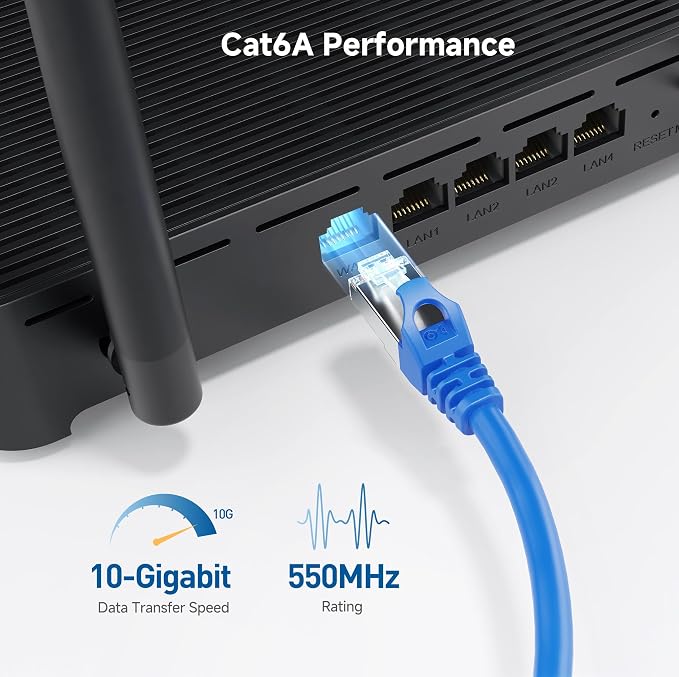 Cable Matters 10Gbps 5-Pack Snagless Shielded Cat 6A Ethernet Cable - 5ft - Image 3