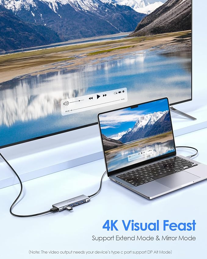 LENTION 3.3FT Long Cable USB C Multiport Hub - Image 5