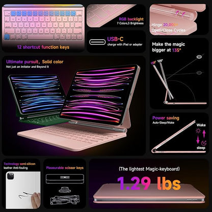 HOU Keyboard Case for iPad Air 11 inch 2025/2024&iPad Pro 11 Inch Gen 2022 - Image 3