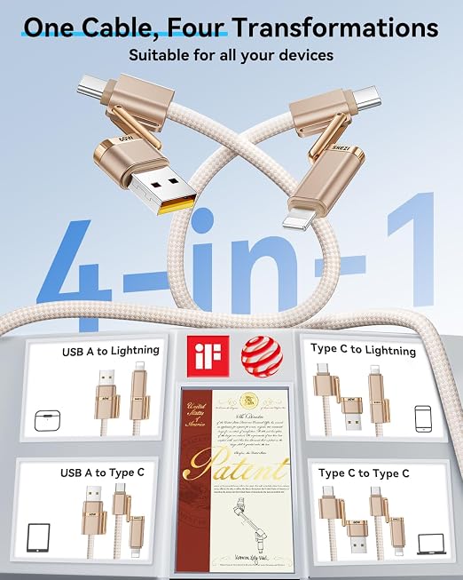 SHEZI 4-in-1 Compatible with USB C to Lightning Cable 60W Fast Charging &Data - Image 2