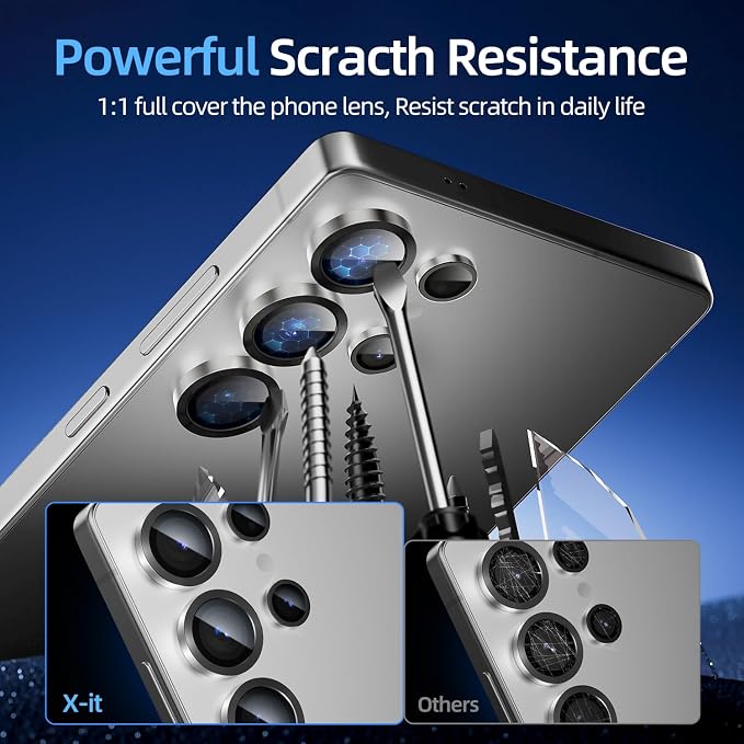 X-it Camera Lens Protector for Samsung S25 Ultra, 9H Tempered Glass, - Image 3
