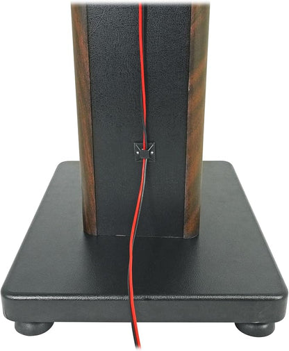 Rockville Pair RHT28D 28" Bookshelf Speaker Stands, Dark Wood Grain, 60 lbs - Image 8