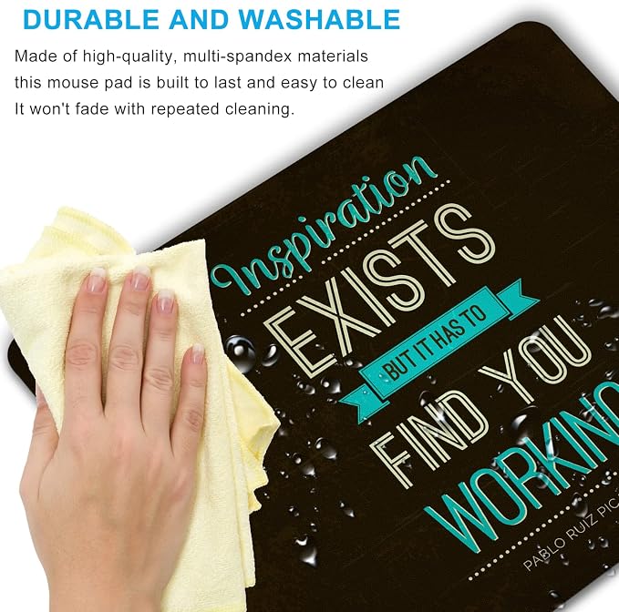 Inspirational Work Quotes Mouse Pad Personalized Design, Non-Slip Surface - Image 5