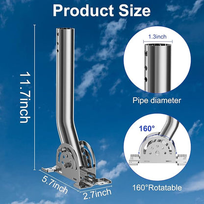 430 Stainless Steel Heavy Duty Antenna Pole Mount, WiFi Extender, Cellular - Image 7