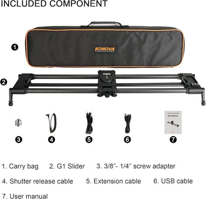 Konova New G1 Wireless Motorized Integrated Carbon Slider - Image 2