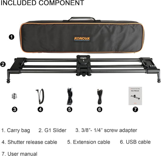 Konova New G1 Wireless Motorized Integrated Carbon Slider - Image 2