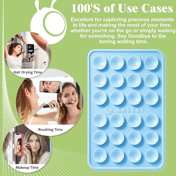 Anteel Medium-Sized Silicone Suction Phone Case Adhesive Mount, Enhanced - Image 3