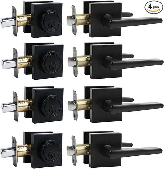 Deadbolt Lock and Door Knob Set, Exterior Door Lock Set by JESSTTI