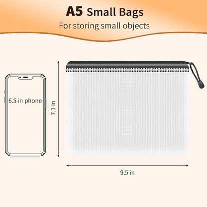 Umriox Zipper Mesh Document Pouch, 9.5x7.1 in, Waterproof Zipper Pouches - Image 2
