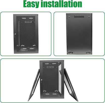 22U Server Cabinet Wall Mount Rack Enclosure - Image 7