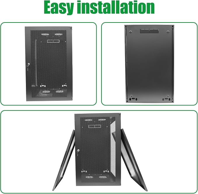 18U Server Cabinet Wall Mount Rack Enclosure - Image 7