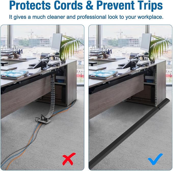 Eapele 6.5 ft Floor Cord Cover Heavy Duty Cable Protector, Prevent Trip Hazard - Image 7