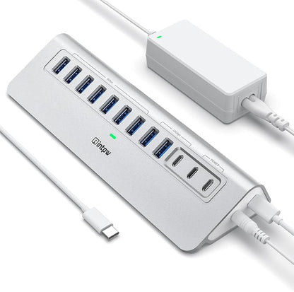 Powered USB Hub 10Gbps, intpw 12 Port USB C Hub by intpw