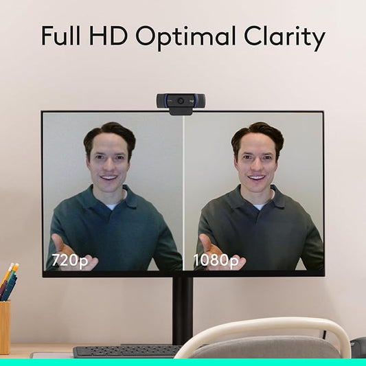 Logitech C920x HD Pro Webcam, Full HD 1080p/30fps Video, HD Light Correction - Image 2