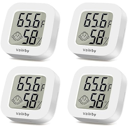 Vaikby Indoor Thermometer 4Pack, Humidity Gauge Meter Digital Hygrometer Room by Vaikby