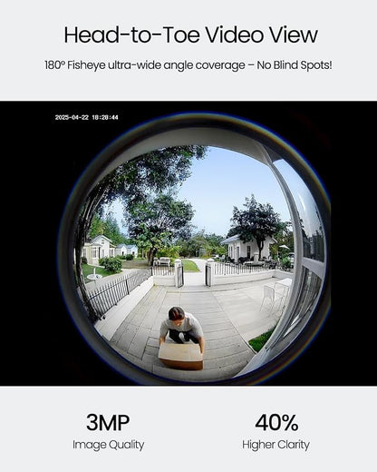ieGeek Video Doorbell Camera Wireless, Head-to-Toe 180° Ultra View Battery - Image 2