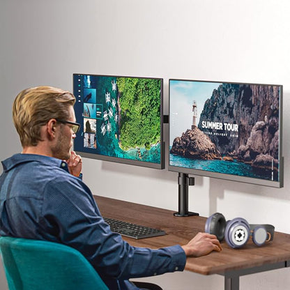WALI Dual Monitor Stand for 13-27 inch Screens, Dual Monitor Mounts for 2 - Image 7