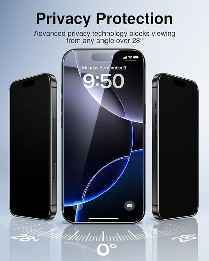 SMARTDEVIL 2 Pack for iPhone 16 Pro Privacy Screen Protector, Military Grade - Image 3