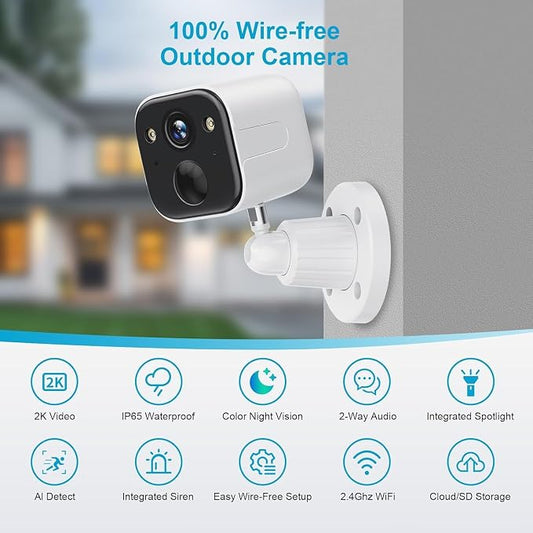 Security Cameras Wireless Outdoor, Battery Powered WiFi Camera - Image 2