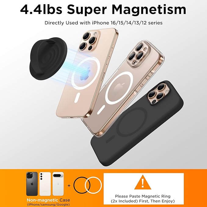 Magnetic Phone Ring Grip Holder, Silicone Finger Loop Grip, Compatible - Image 6