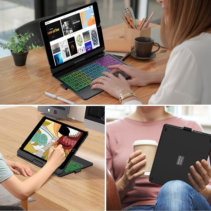 HOTLIFE Keyboard Case for iPad 10.2 9th/8th/7th Gen, Touch Keyboard for iPads - Image 7