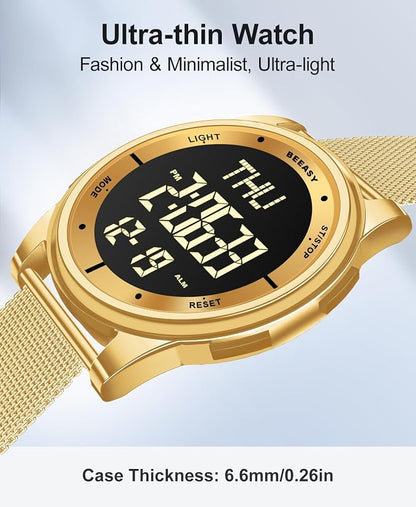 Beeasy Digital Watch for Men Women, 50M Waterproof, Ultra-Thin & Lightweight - Image 4